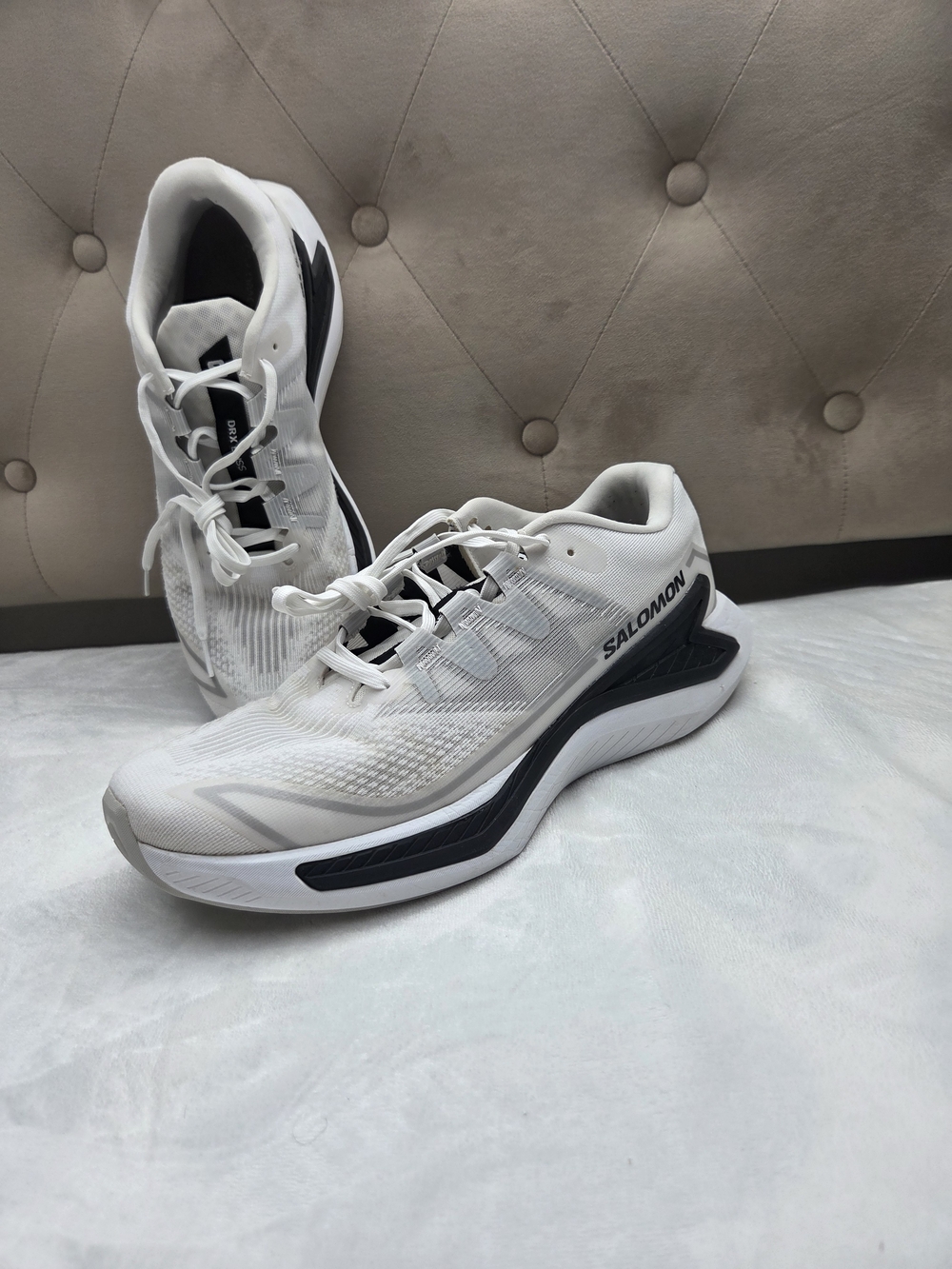 Salomon DRX Bliss Men's 10.5 White Black Running Shoes Sneakers